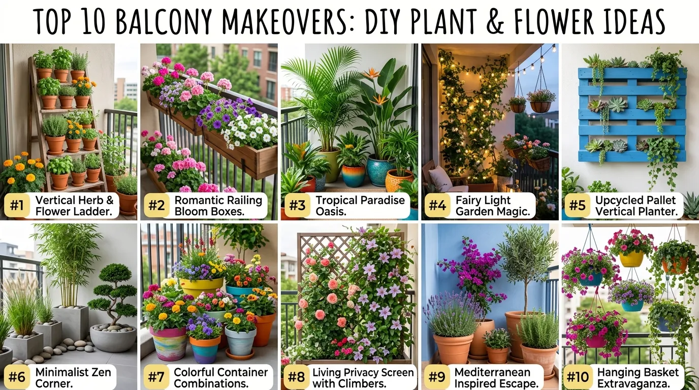 Top 10 Balcony Makeovers: Do Plant & Flower Ideas