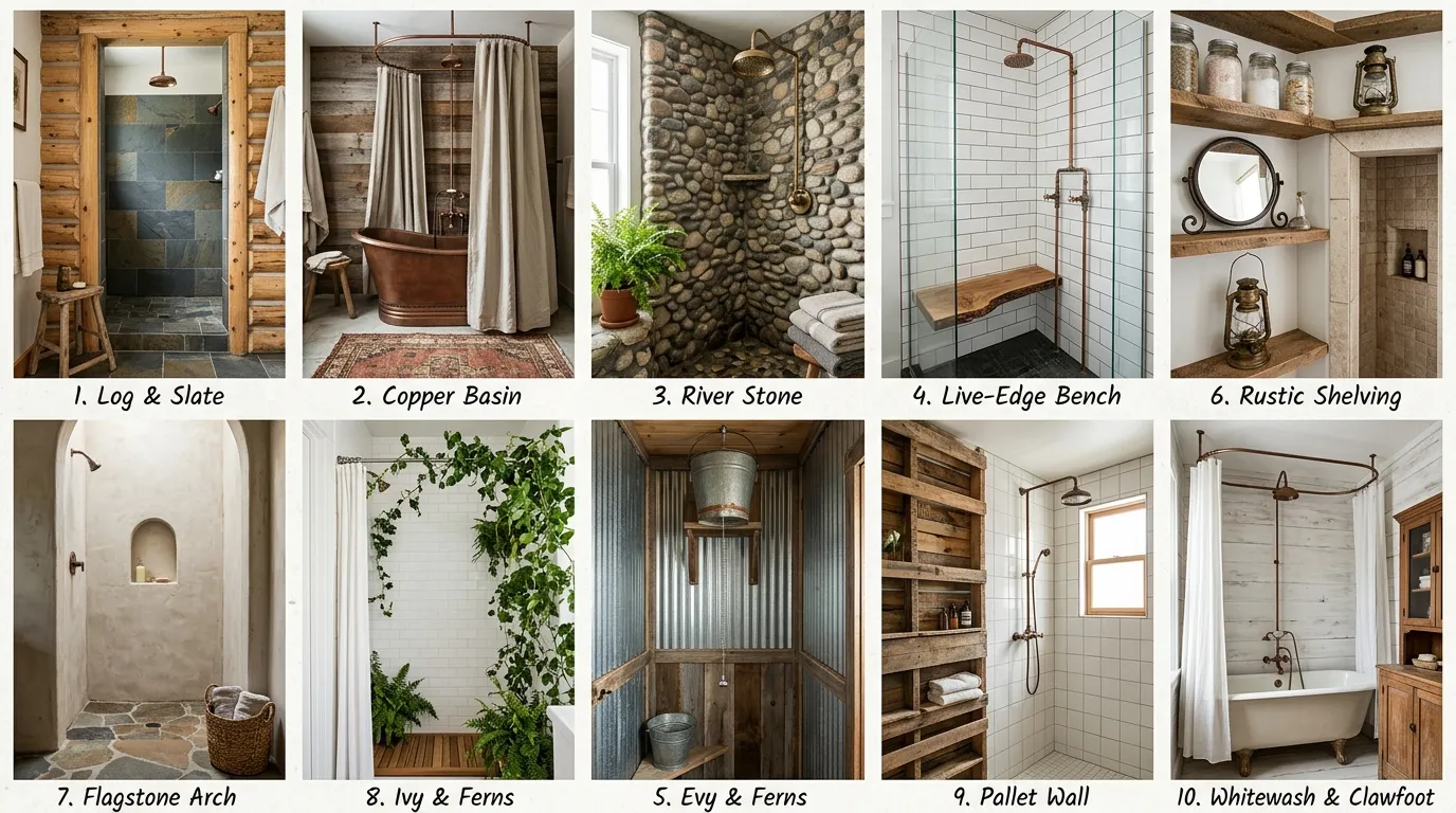 10 Rustic Shower Ideas for Cozy Bathrooms