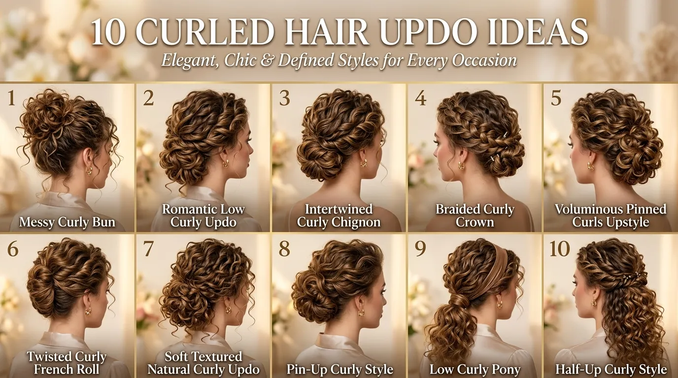 10 Curled Hair Updo Ideas