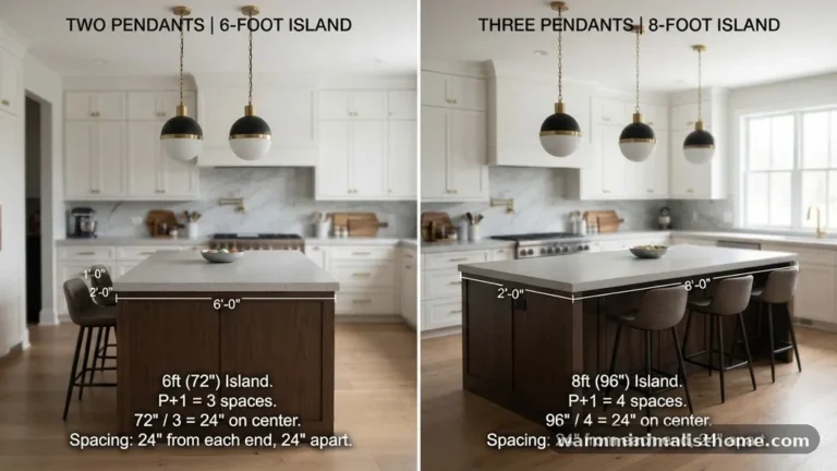 Two vs Three Pendants: Spacing Formula for a 6-Foot vs 8-Foot Island